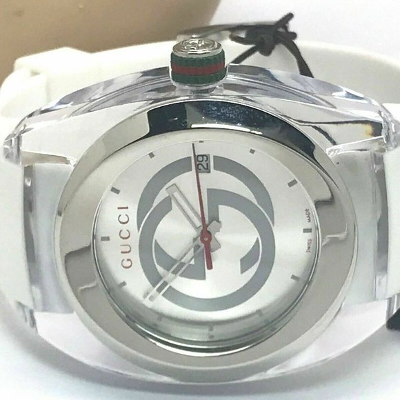 GUCCI SYNC YA137102 Men's Watch White Rubber 46mm - Picture 7 of 8